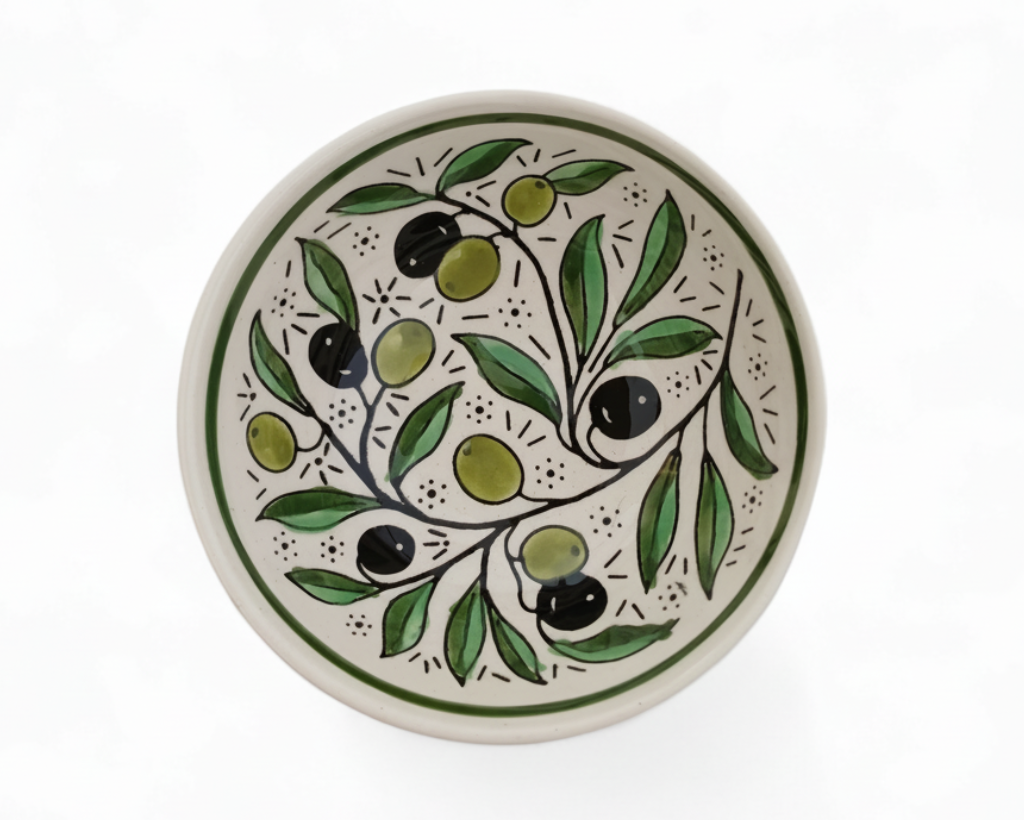 Olive Pattern 12cm Ceramic Deep Bowl