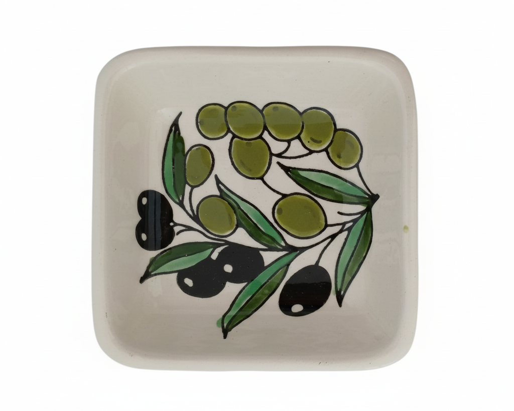Olive Pattern 10 cm Square Bowl