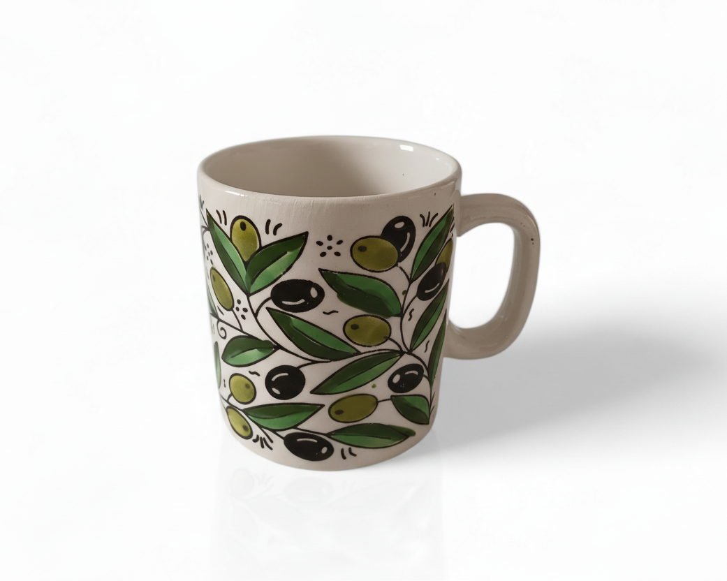 Olive Pattern Ceramic Mugs