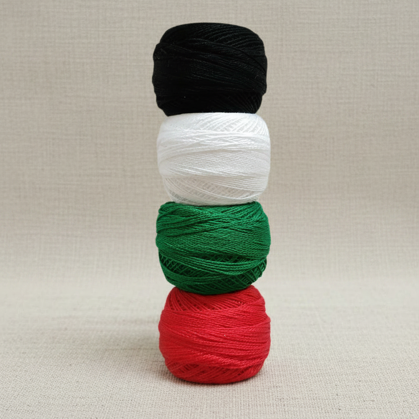 Threads of Palestine – DMC Coton Perlé No. 8 Bundle (Set of 4)