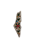 Palestine Map Ceramic Magnet - Colourful Flowers