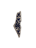Palestine Map Ceramic Magnet - Blue Flowers