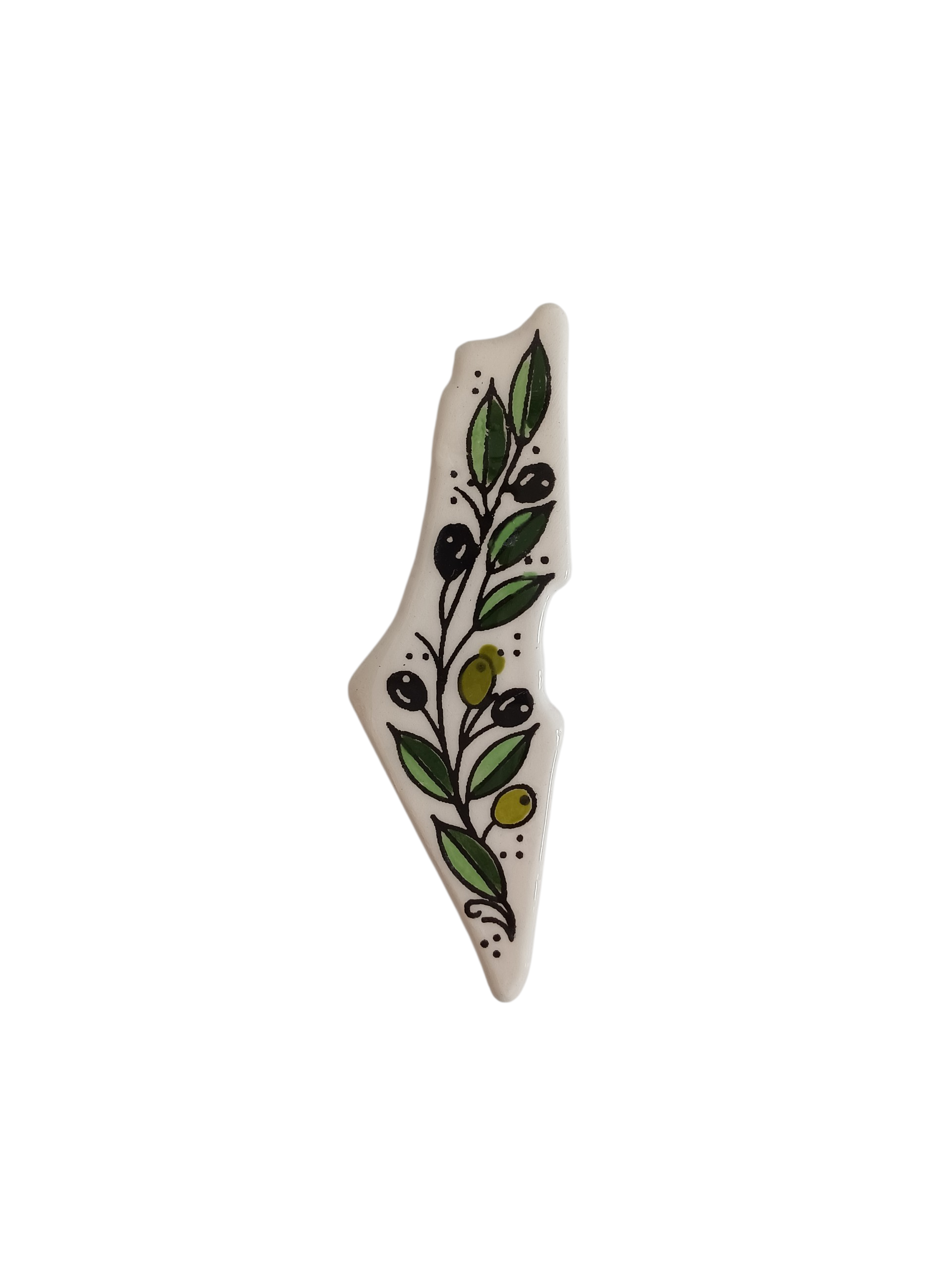 Palestine Map Ceramic Magnet - Olives