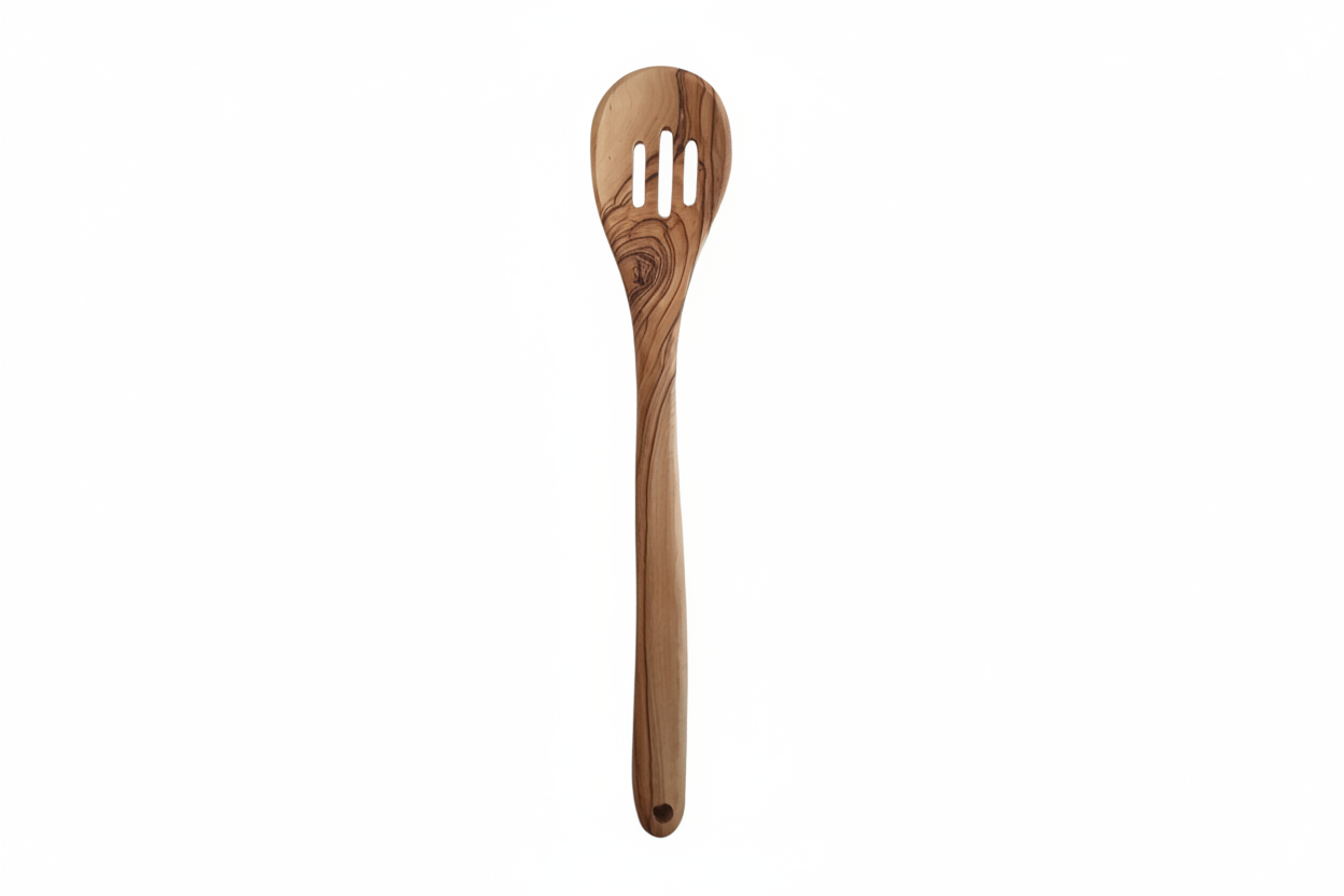 Olive Wood Cooking Spoon With Slot