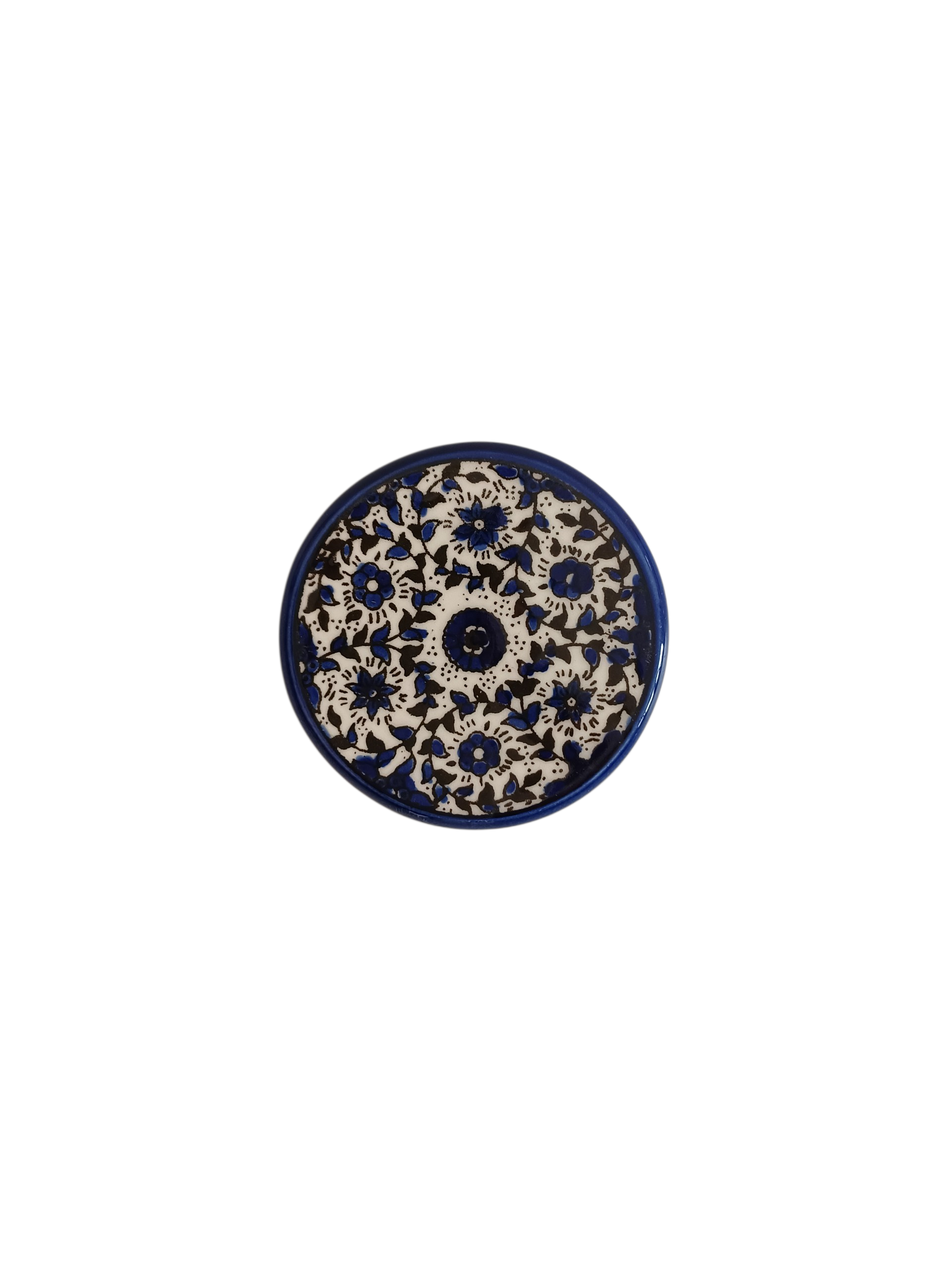 7 cm ceramic magnet - Blue Flowers
