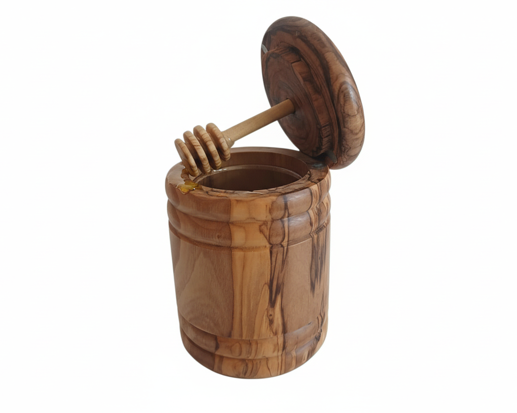 Olive Wood Honey Pot
