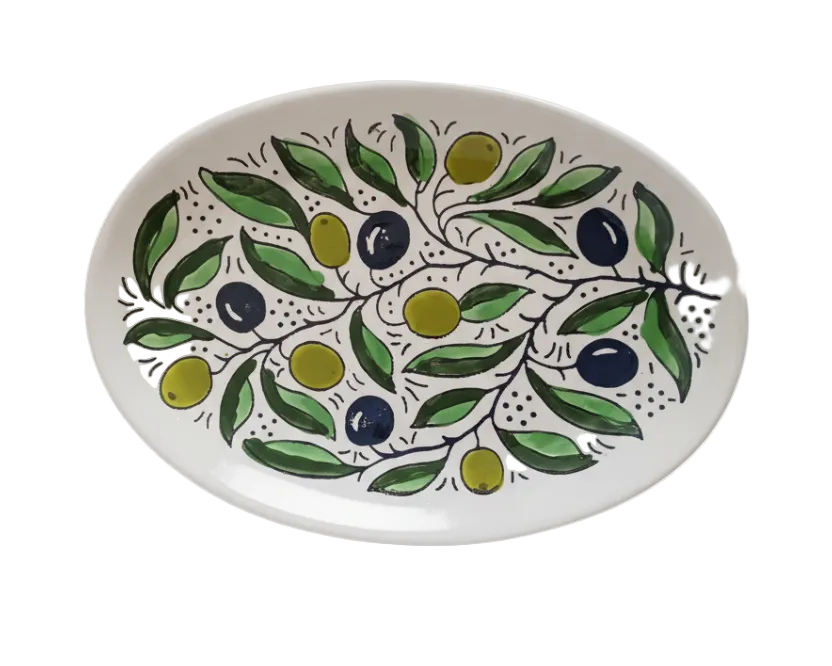 Olive Pattern 22 cm Oval