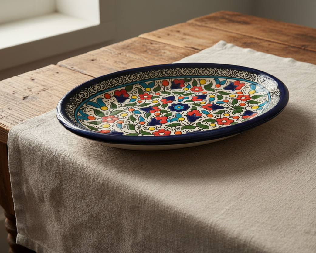 Olive Pattern 22 cm Oval